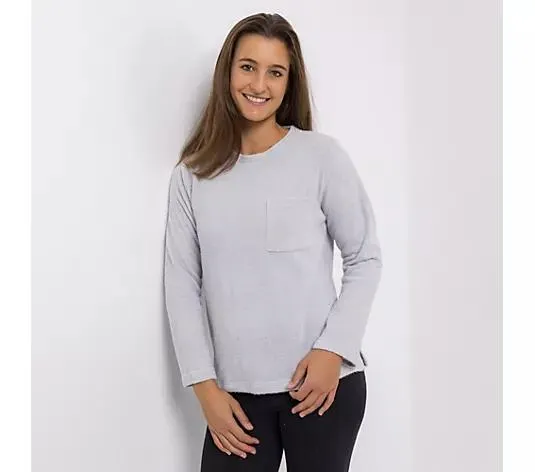 MONT CHALET Damen-Pullover uni Angora-Fellimitat Rundhalsausschnitt