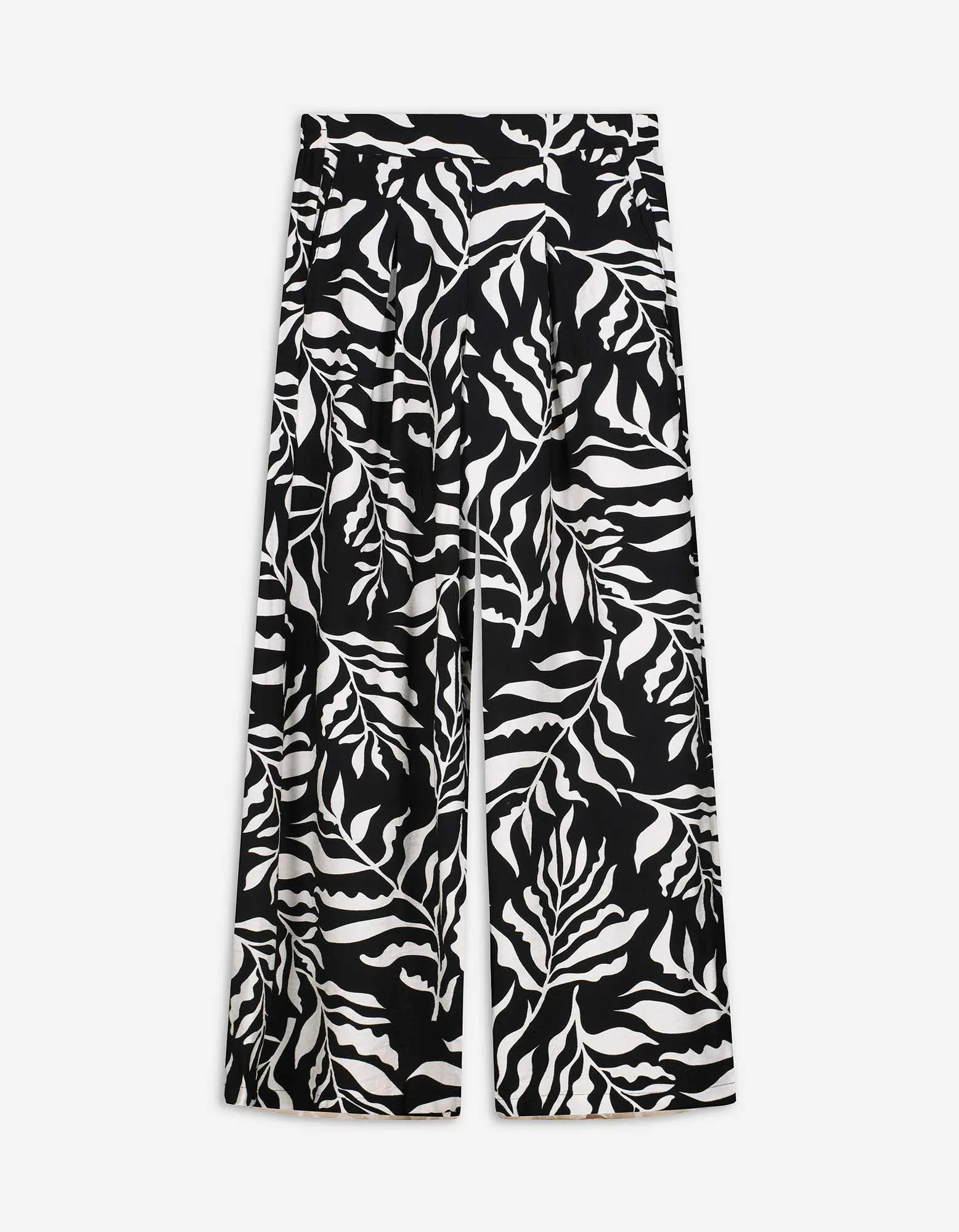 Palazzohose - Allover-Print - schwarz