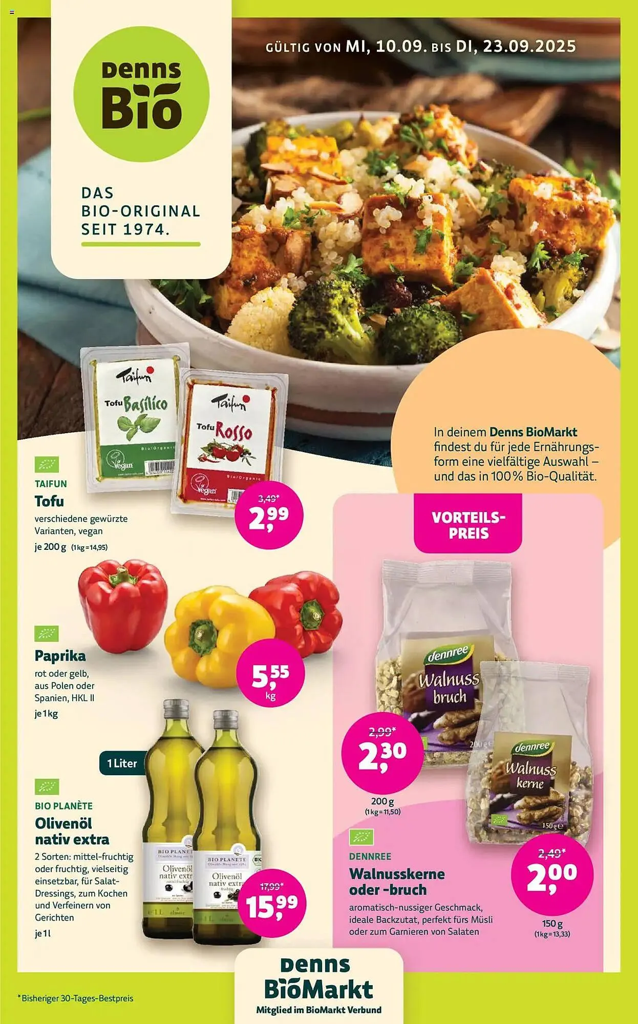 Biomarkt Prospekt von 10. September bis 23. September 2025 - Prospekt seite 1
