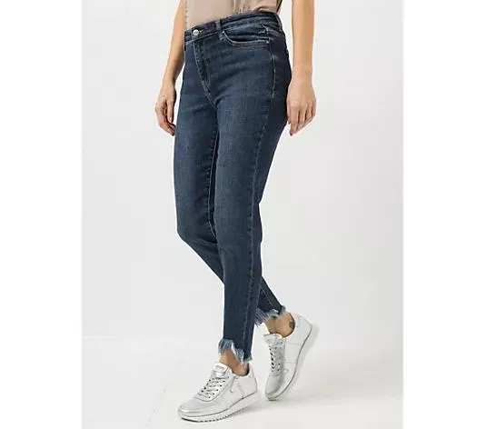 STEFFEN SCHRAUT Jeanshose knöchellang Fransensaum sehr schmales Bein