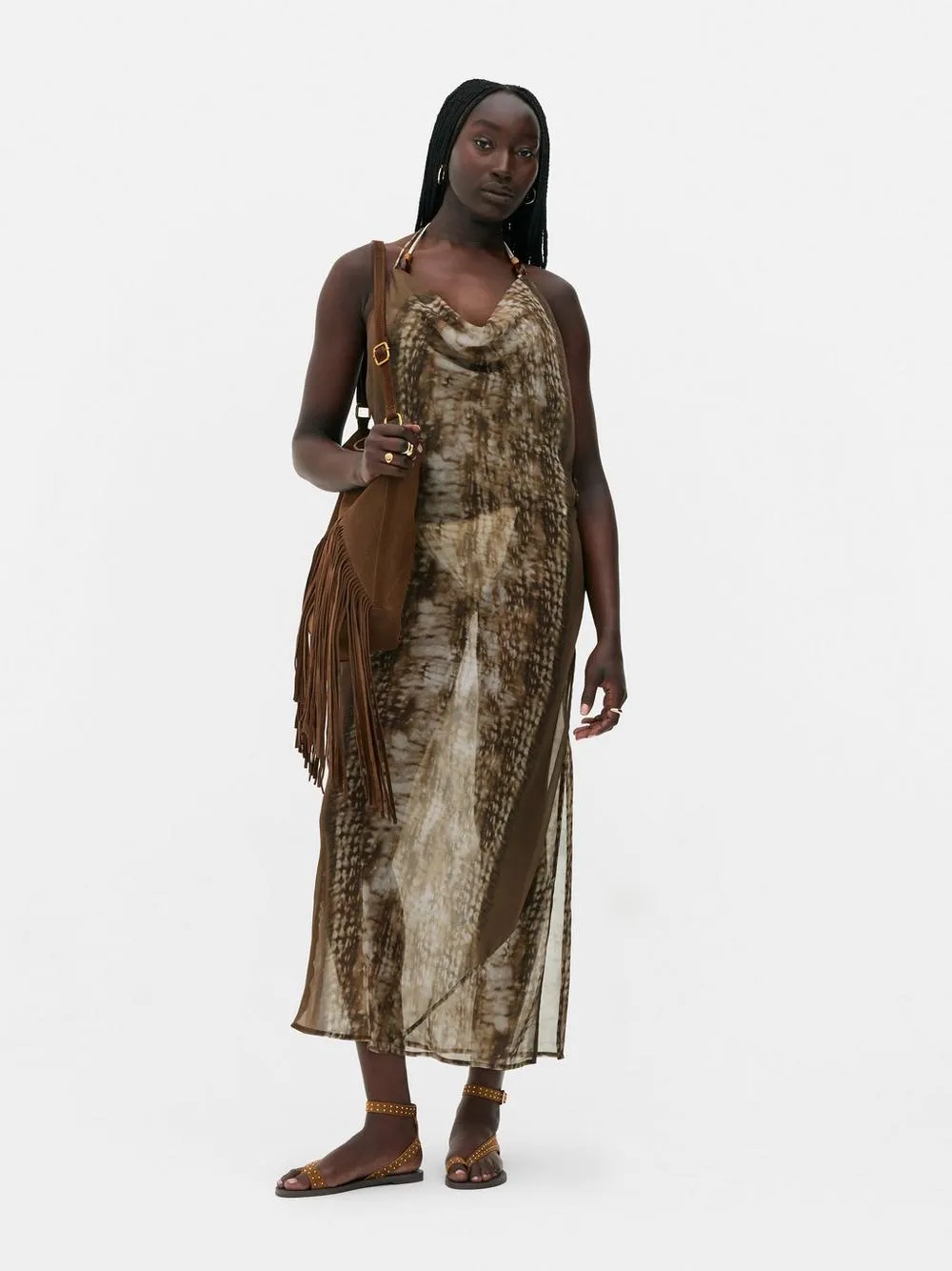 Rita Ora Printed Maxi Beach Dress