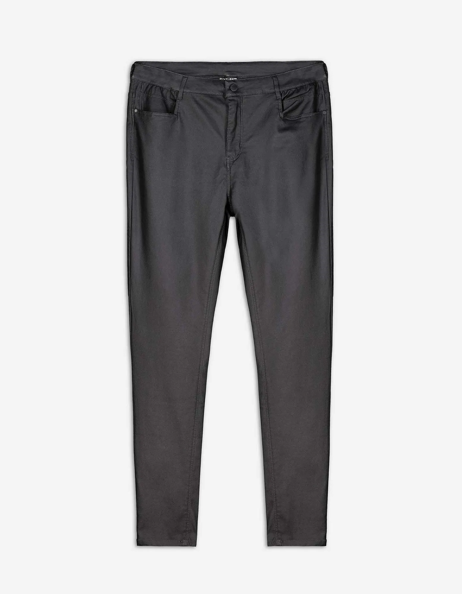 Kalhoty - Imitace kůže - tmave seda