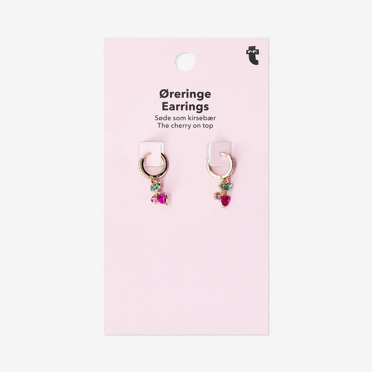 Gold hanging earrings - Cherries