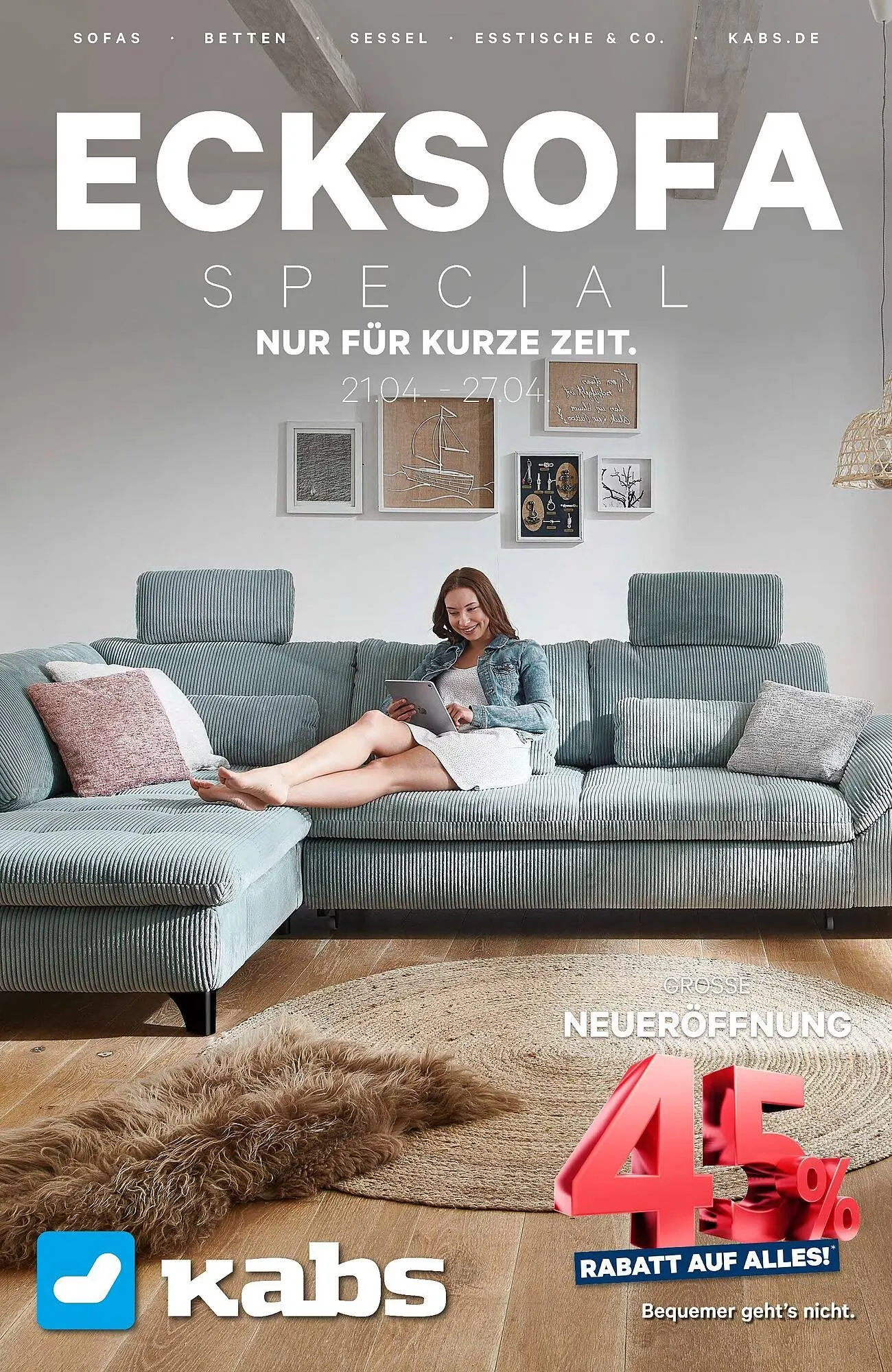 Kabs Polsterwelt Prospekt von 21. April bis 27. April 2025 - Prospekt seite 1