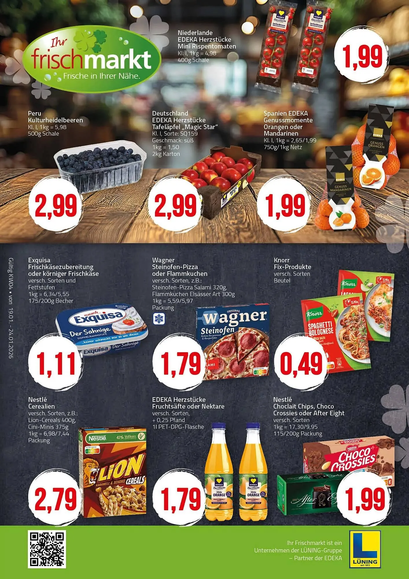 Ihr Frischmarkt Prospekt von 19. Januar bis 24. Januar 2026 - Prospekt seite 1