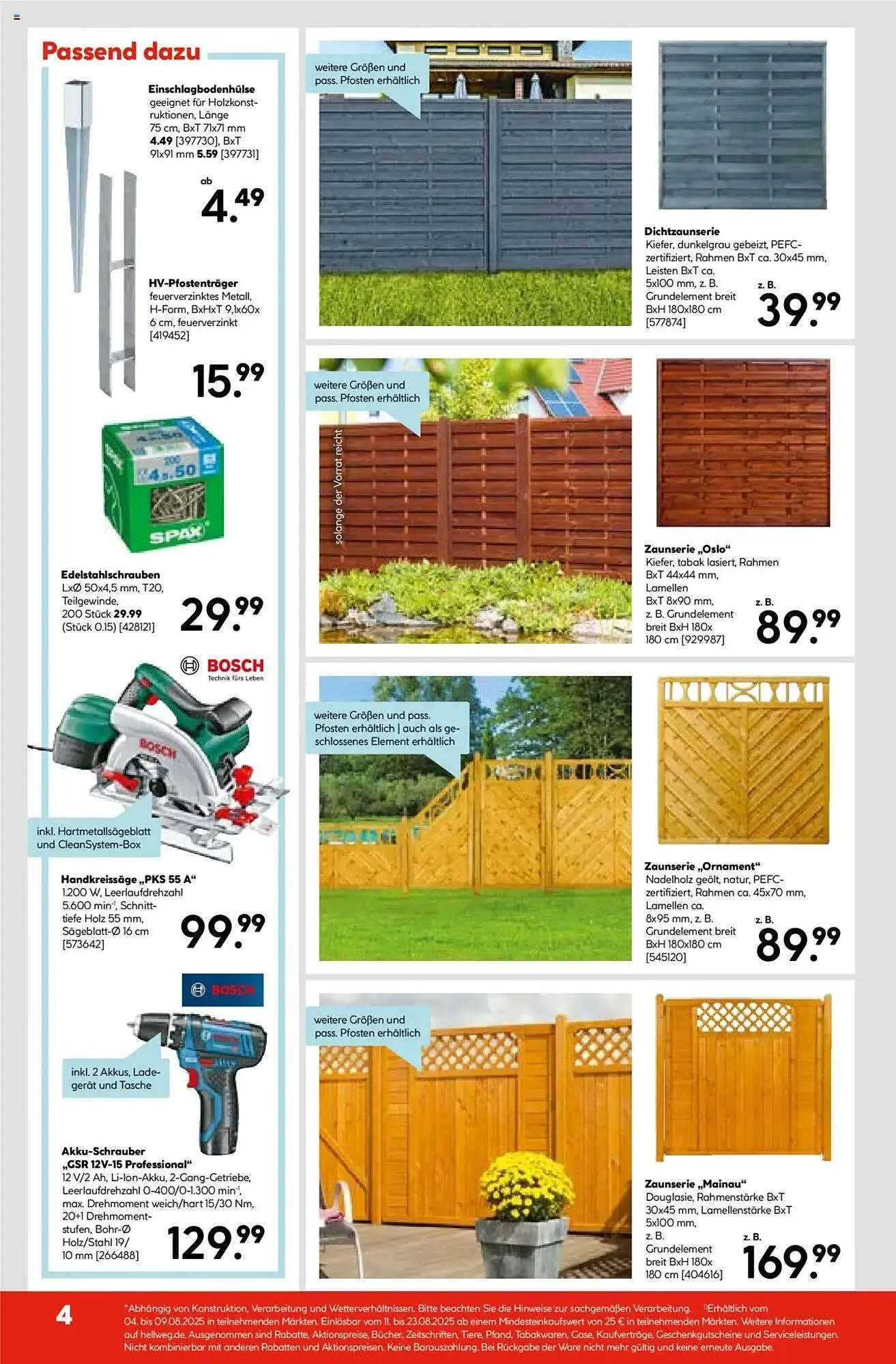 Hellweg Prospekt von 4. August bis 9. August 2025 - Prospekt seite 4