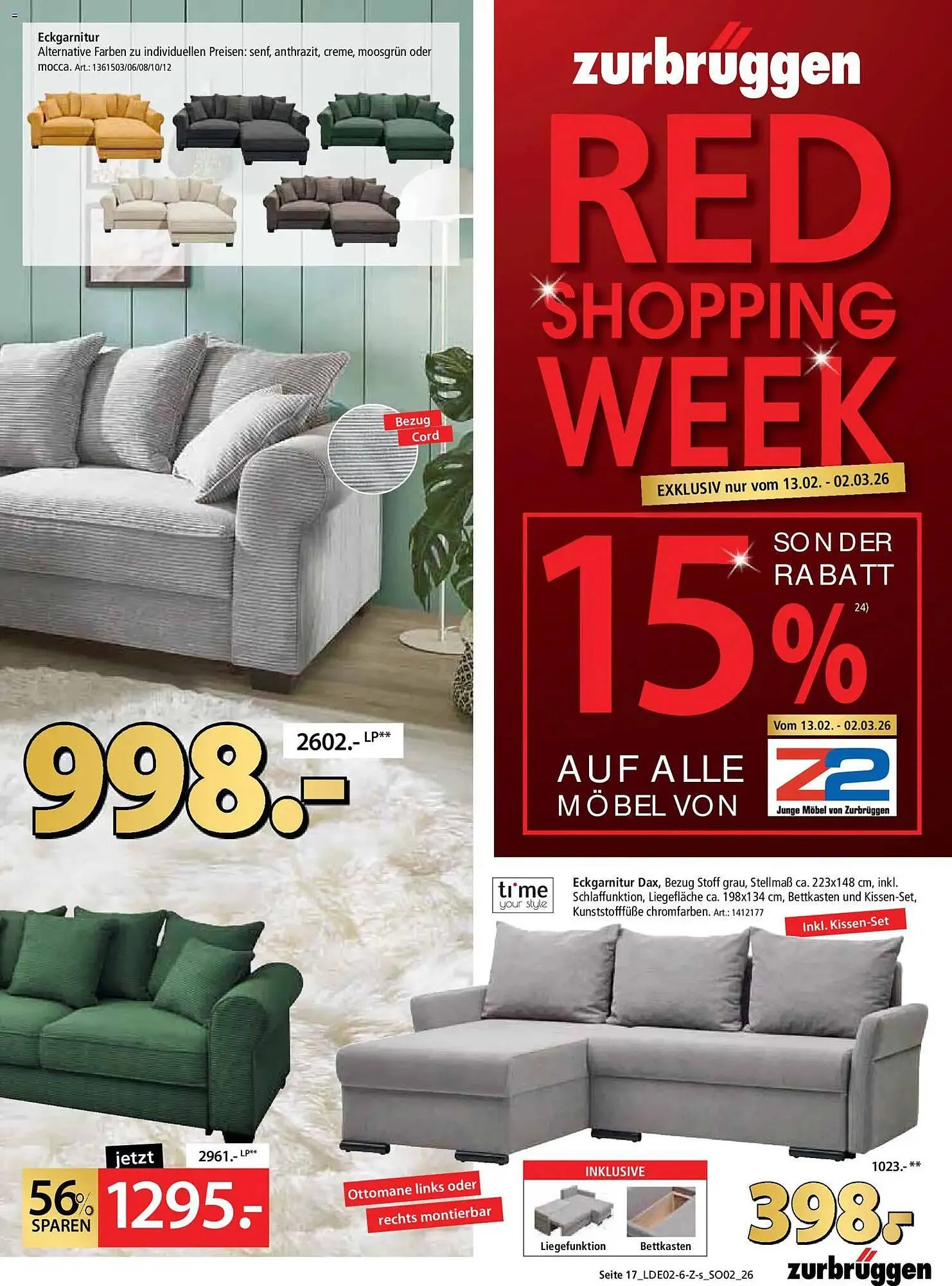 Zurbrüggen Prospekt von 13. Februar bis 2. März 2026 - Prospekt seite 17