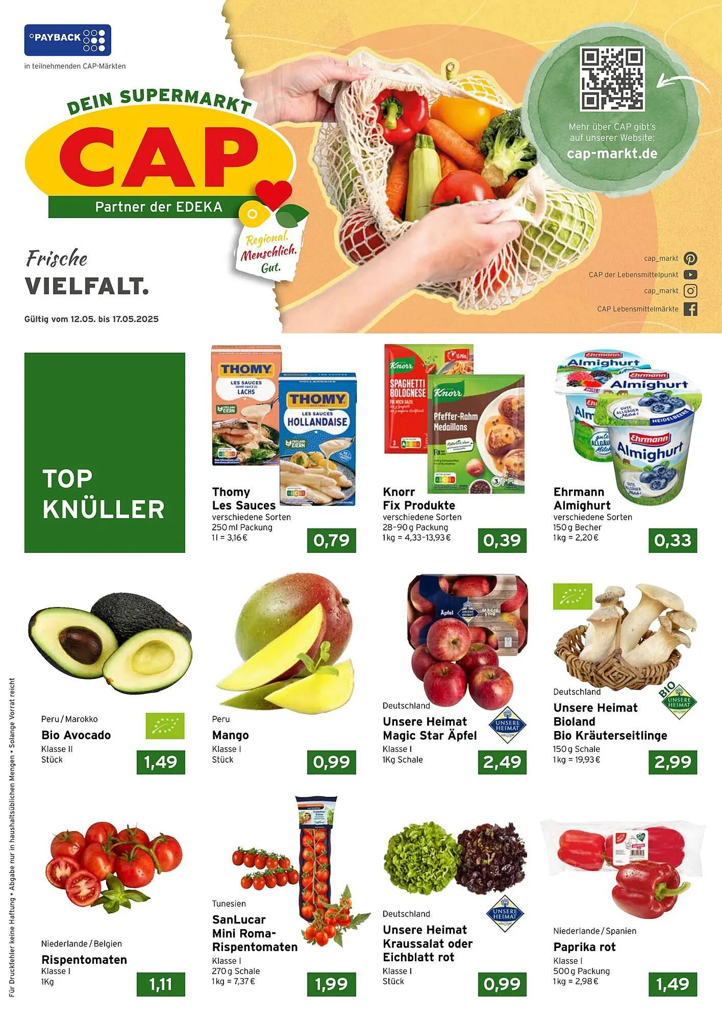 CAP Markt Prospekt von 12. Mai bis 17. Mai 2025 - Prospekt seite 1