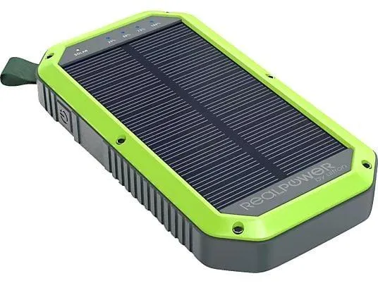 REALPOWER RealPower PB-10000 Solar Powerbank 10000 mAh Schwarz/Grün