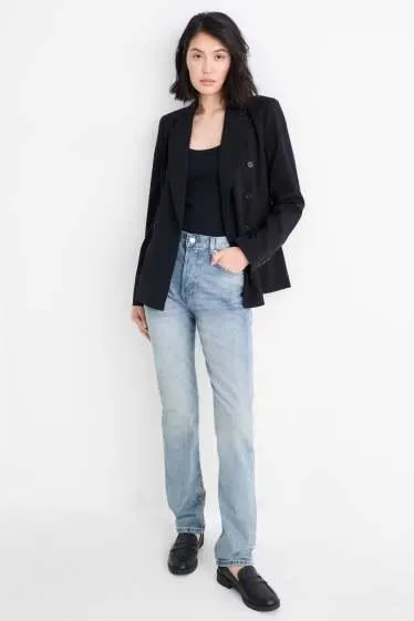 Vintage straight jeans - mid-rise waist - LYCRA®