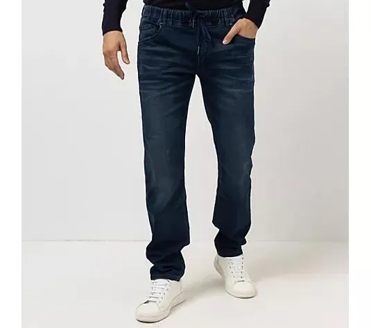 DINE 'N' DANCE Herrenjeans Rundumdehnbund Kordelzug gerades Bein