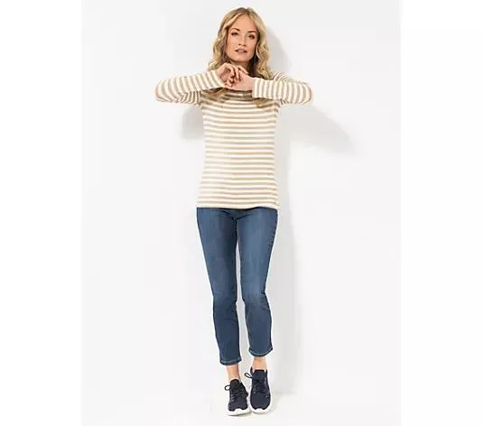 Wählen Sie Ihre Variante: STRANDFEIN Shirt, 1/1-Arm U-Boot-Ausschnitt gestreift OEKO-TEX®Standard 100