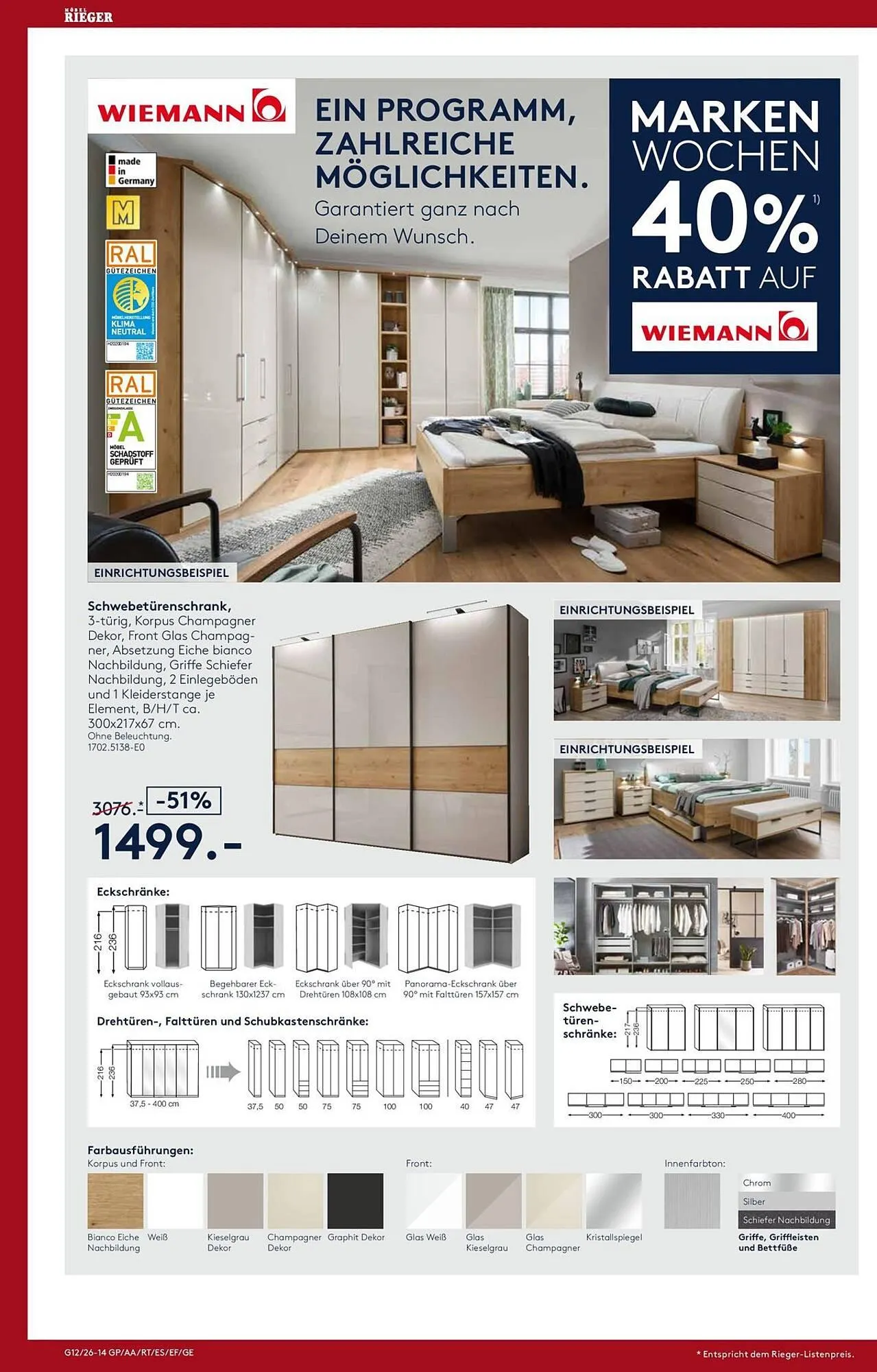 Möbel Rieger Prospekt von 26. März bis 9. April 2026 - Prospekt seite 14