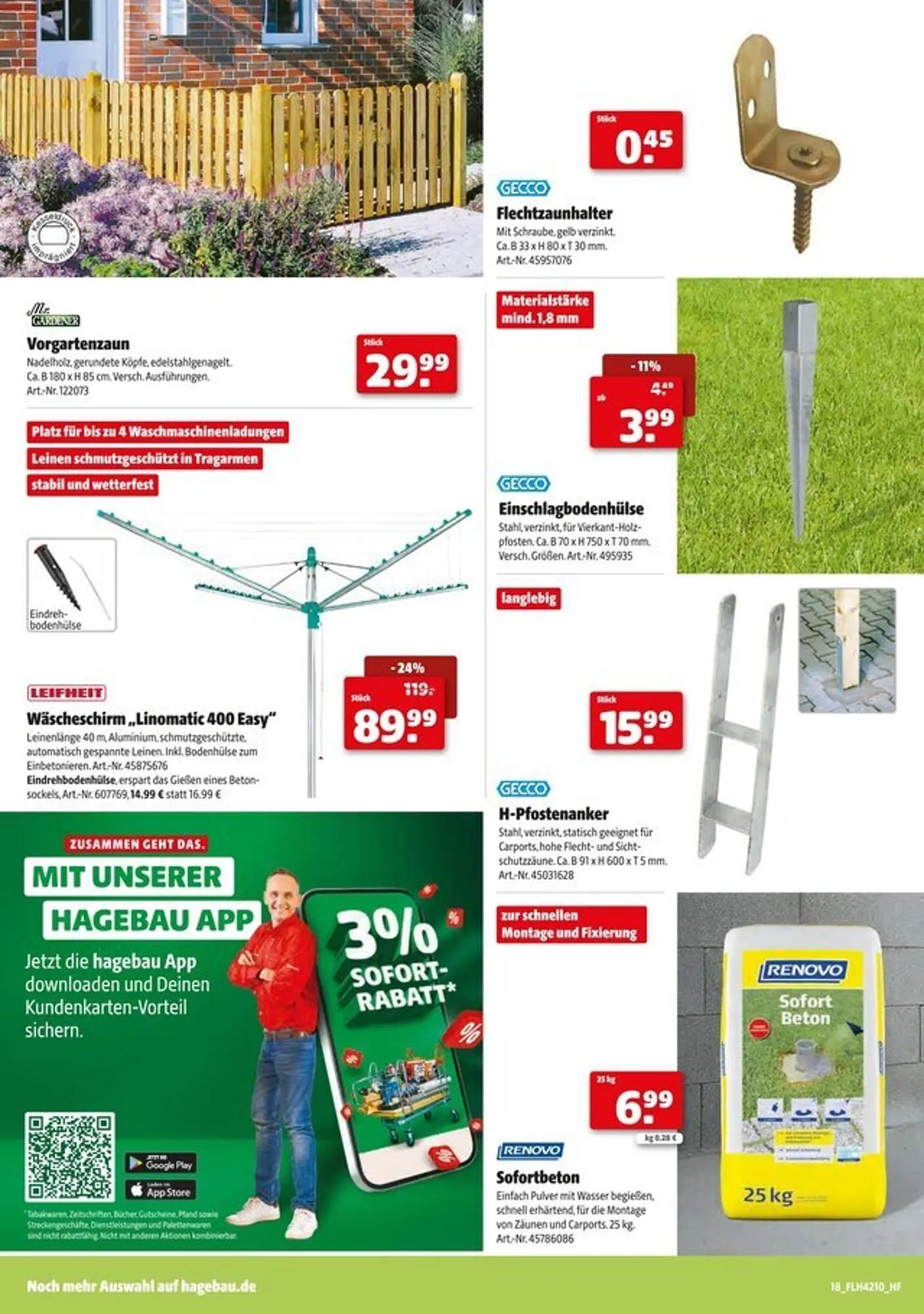 Hagebau Prospekt von 1. März bis 12. April 2025 - Prospekt seite 18