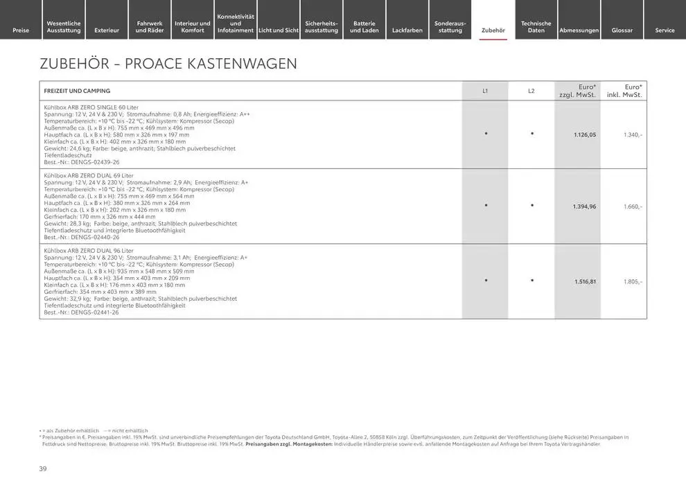 Toyota Der neue Proace/Proace Electric von 22. Januar bis 22. Januar 2026 - Prospekt seite 39