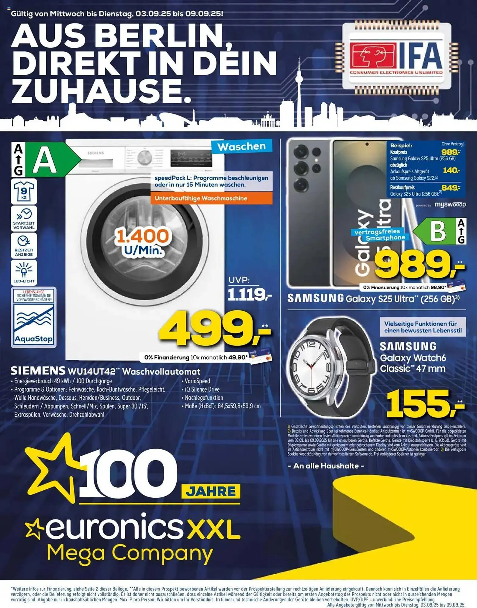 Euronics Prospekt von 3. September bis 9. September 2025 - Prospekt seite 1