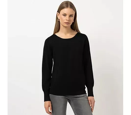 STEFFEN SCHRAUT Pullover U-Boot Ausschnitt Knopfdetail figurumspielend