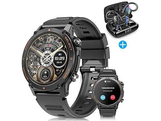 RAYOFI Y136 Smartwatch Silikon, 265 mm, Schwarz