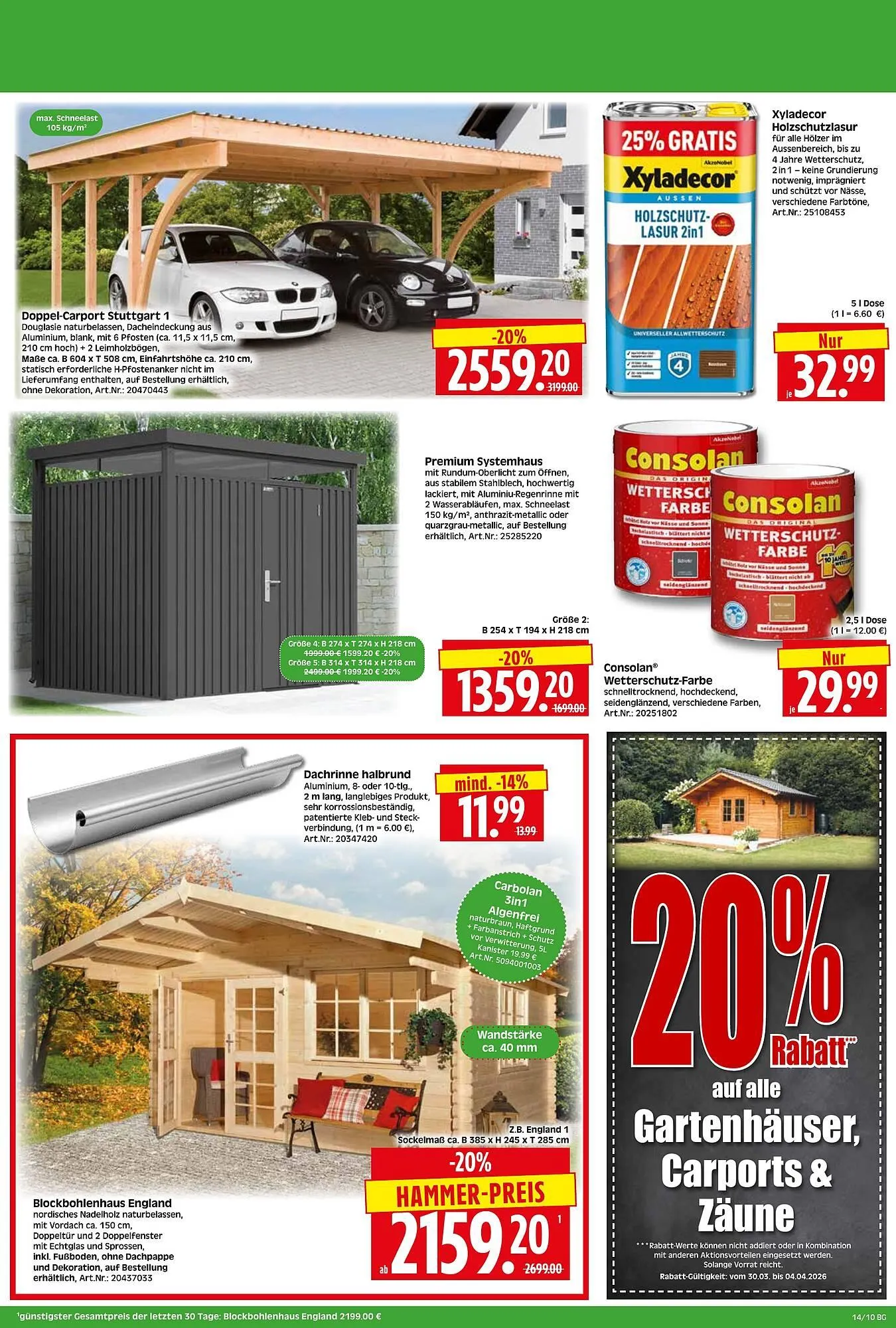 Herkules Baumarkt Prospekt von 30. März bis 4. April 2026 - Prospekt seite 10