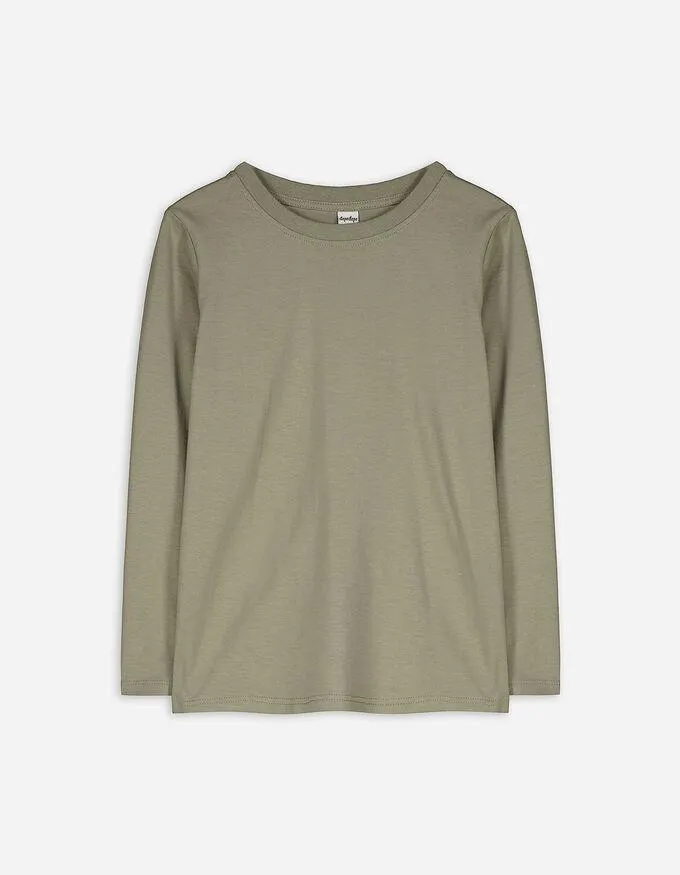 Tričko s dlouhým rukávem - Bavlna - zelena