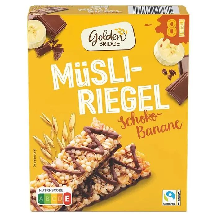 GOLDEN BRIDGE Müsli-Riegel 8 x 25 g, Schoko-Banane