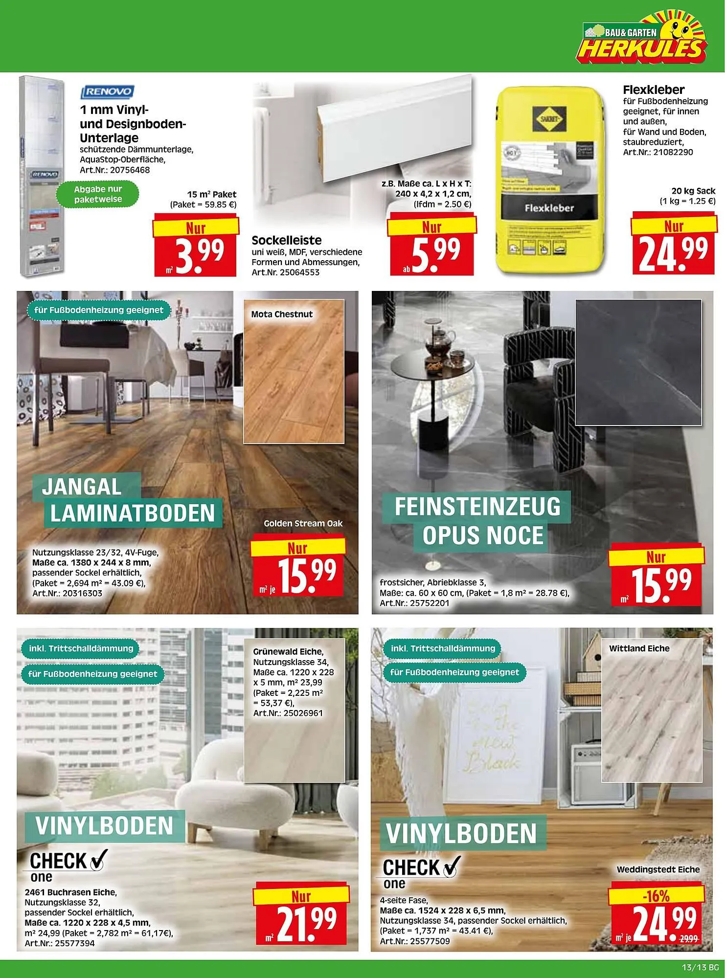 Herkules Baumarkt Prospekt von 23. März bis 28. März 2026 - Prospekt seite 13