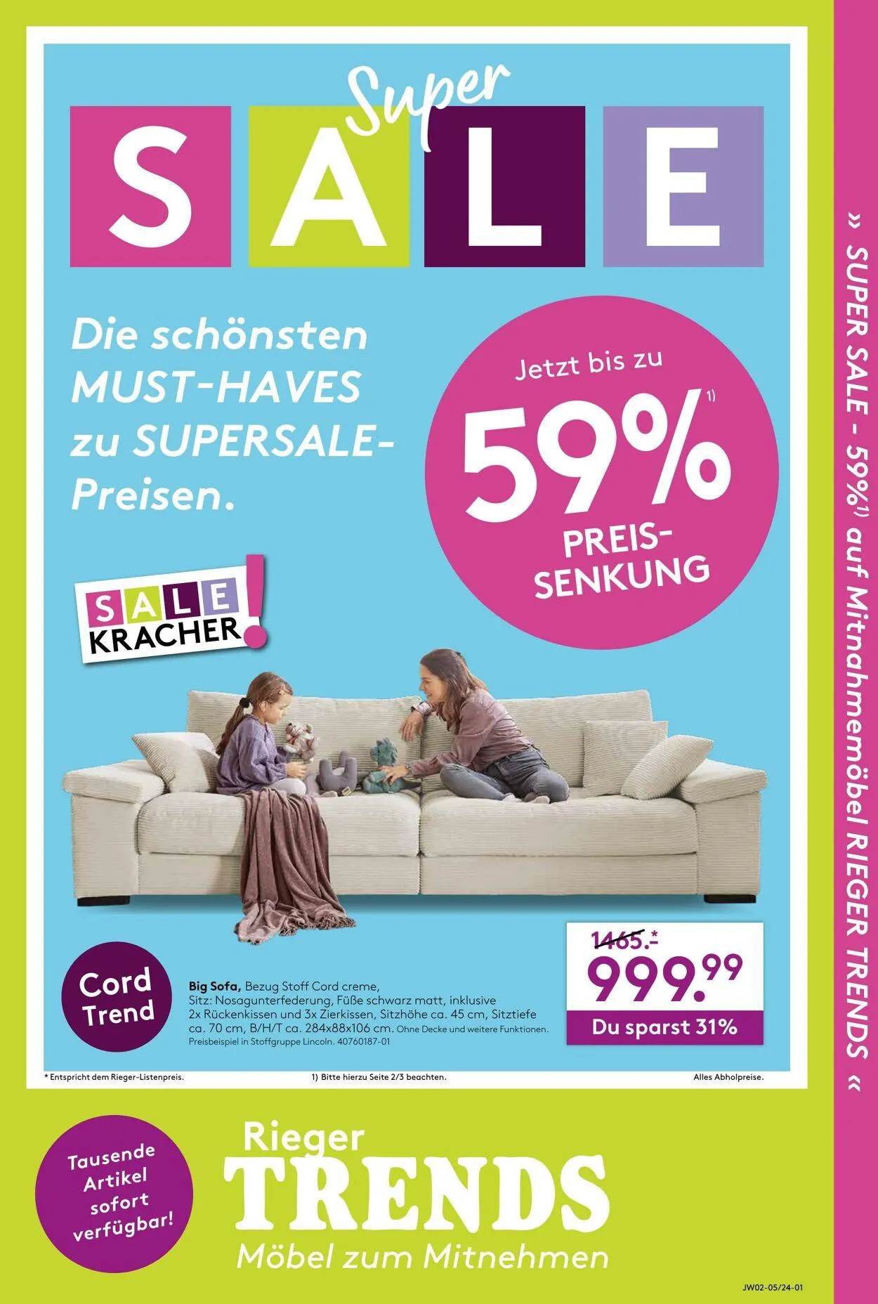 Möbel Rieger Aktueller Prospekt - 1