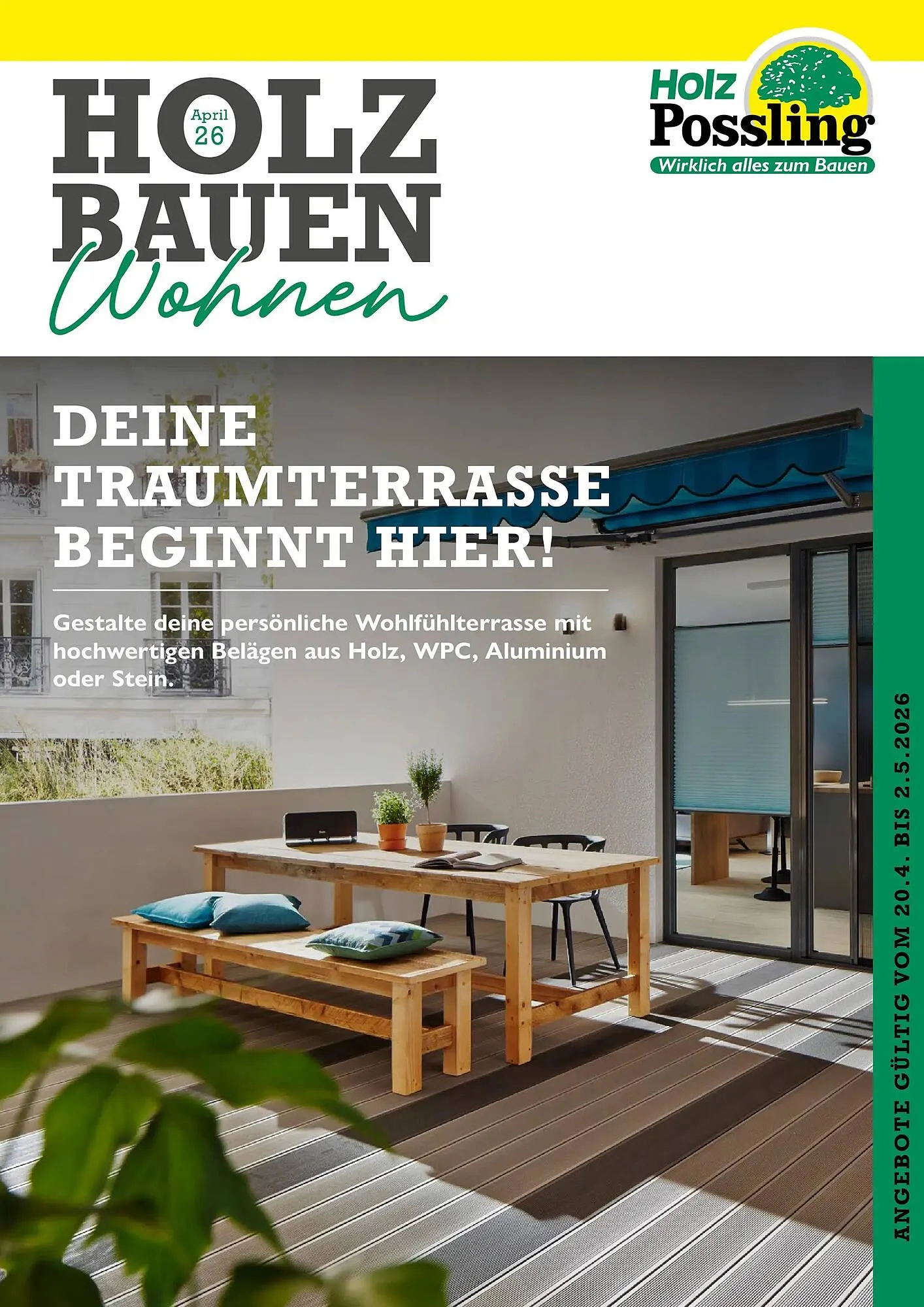 Holz Possling Prospekt von 19. April bis 2. Mai 2026 - Prospekt seite 1