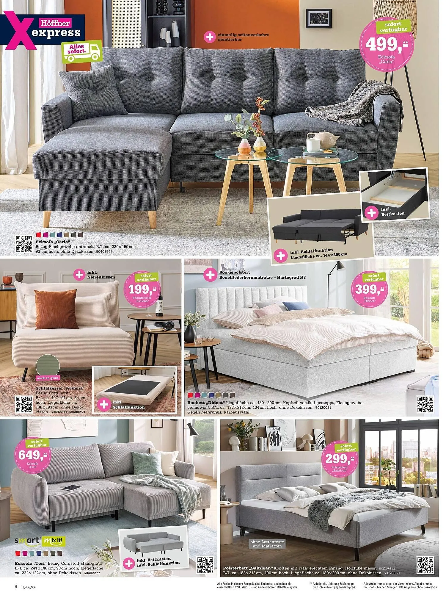 Höffner Prospekt von 30. Juli bis 12. August 2025 - Prospekt seite 4