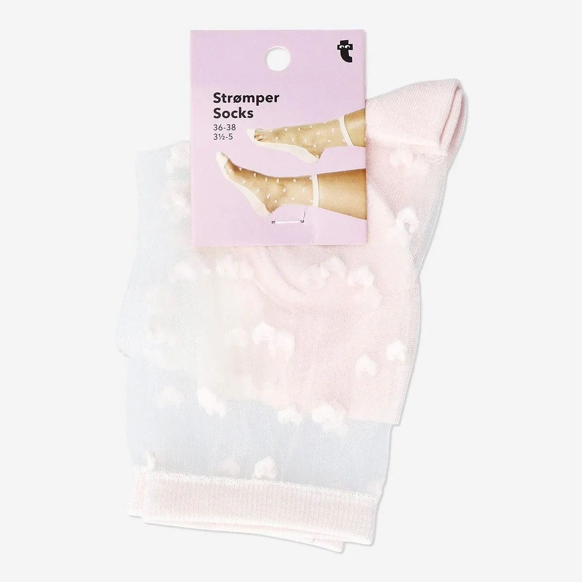 Transparent socks with hearts 36/38