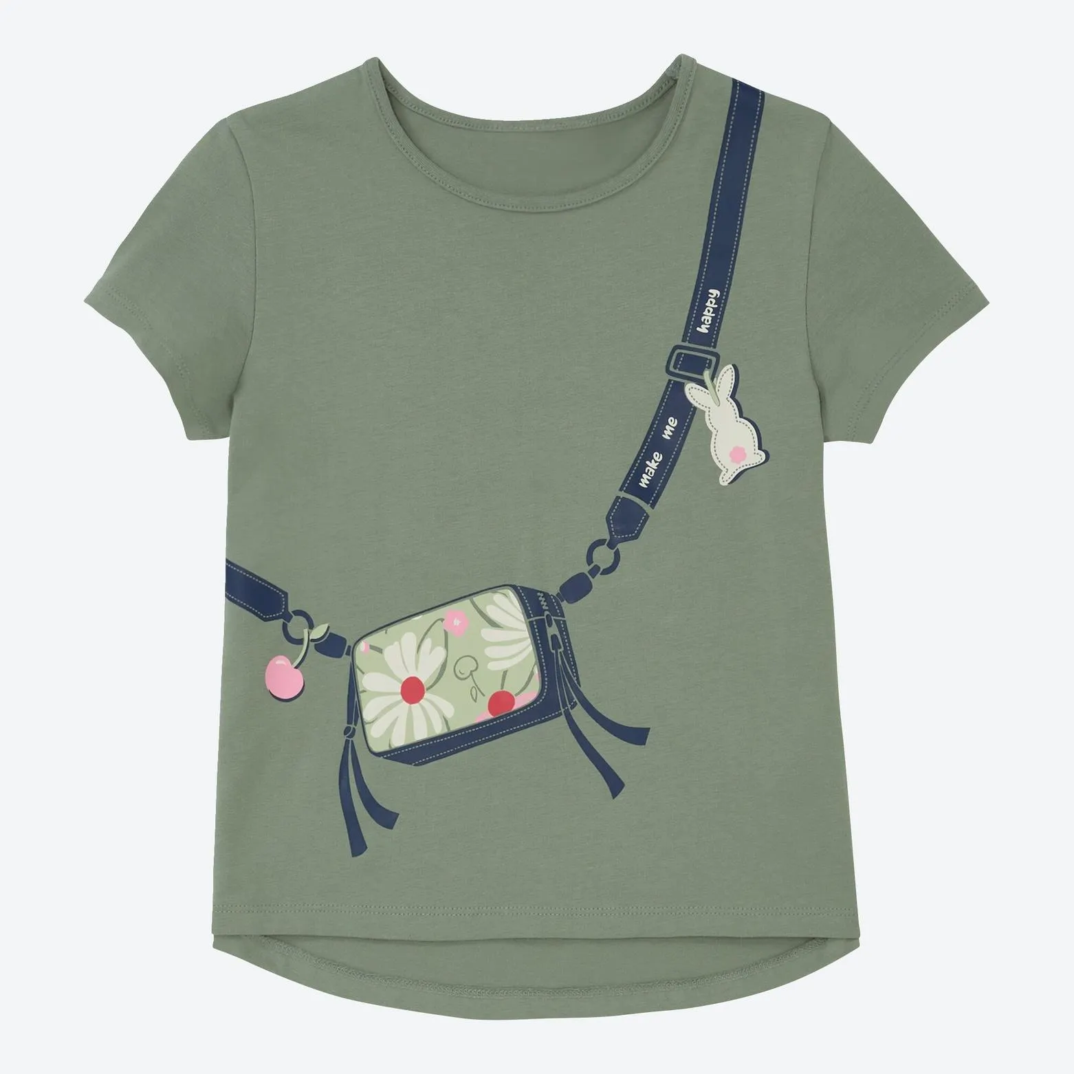 Kinder-Mädchen-T-Shirt mit Taschen-Print