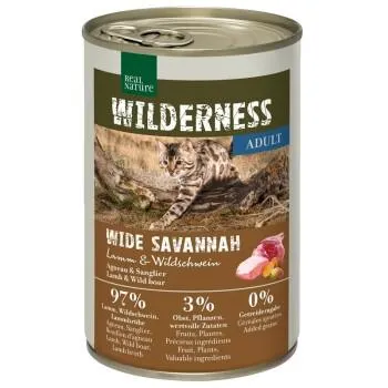 REAL NATURE WILDERNESS Adult Wide Savannah Lamm & Wildschwein 6x400 g
