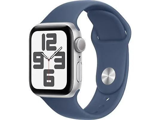 APPLE Watch SE (2024) GPS 40 mm Smartwatch Aluminium Fluorelastomer, 130 - 180 mm, Silber