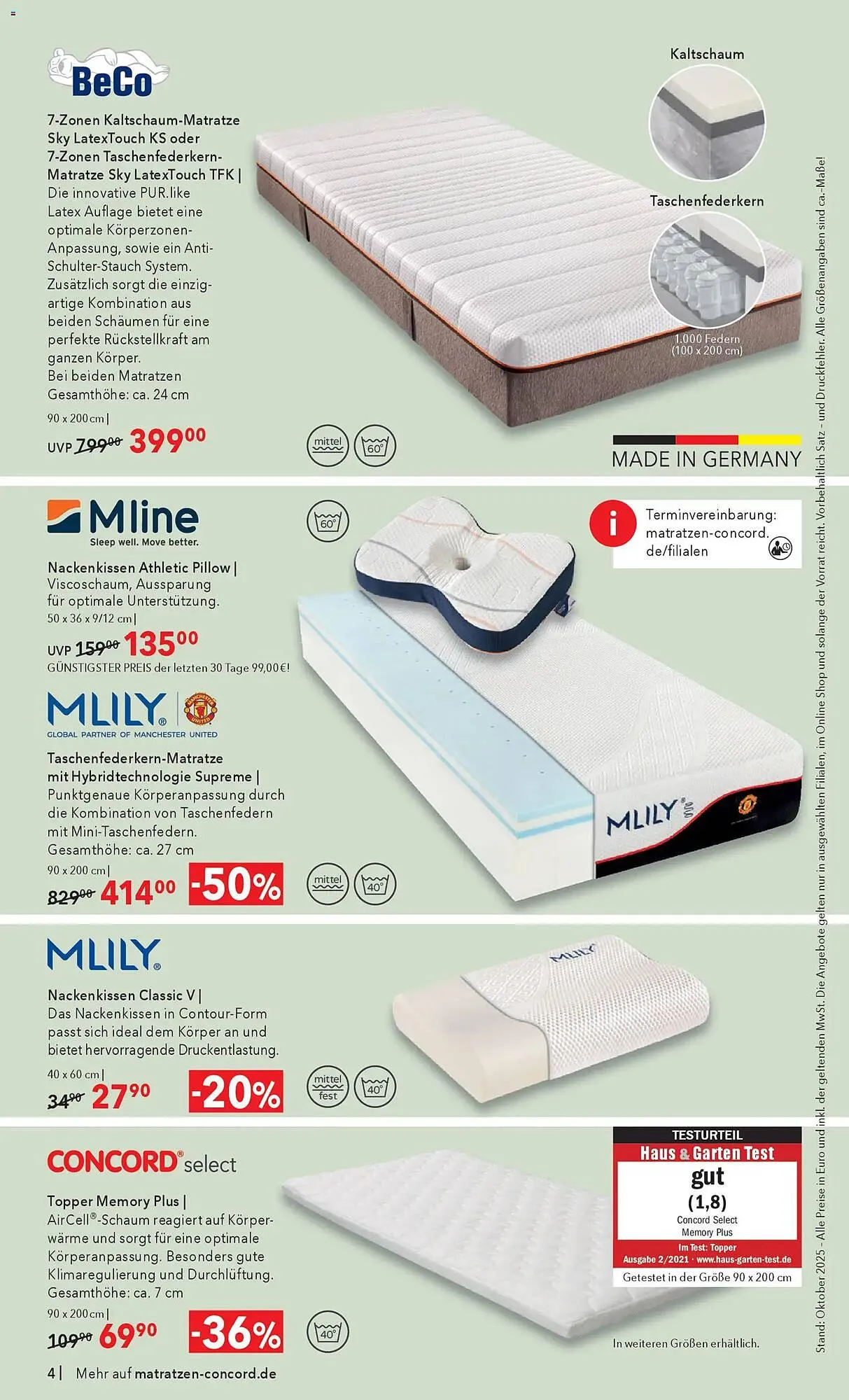 Matratzen Concord Prospekt von 29. Oktober bis 25. November 2025 - Prospekt seite 4
