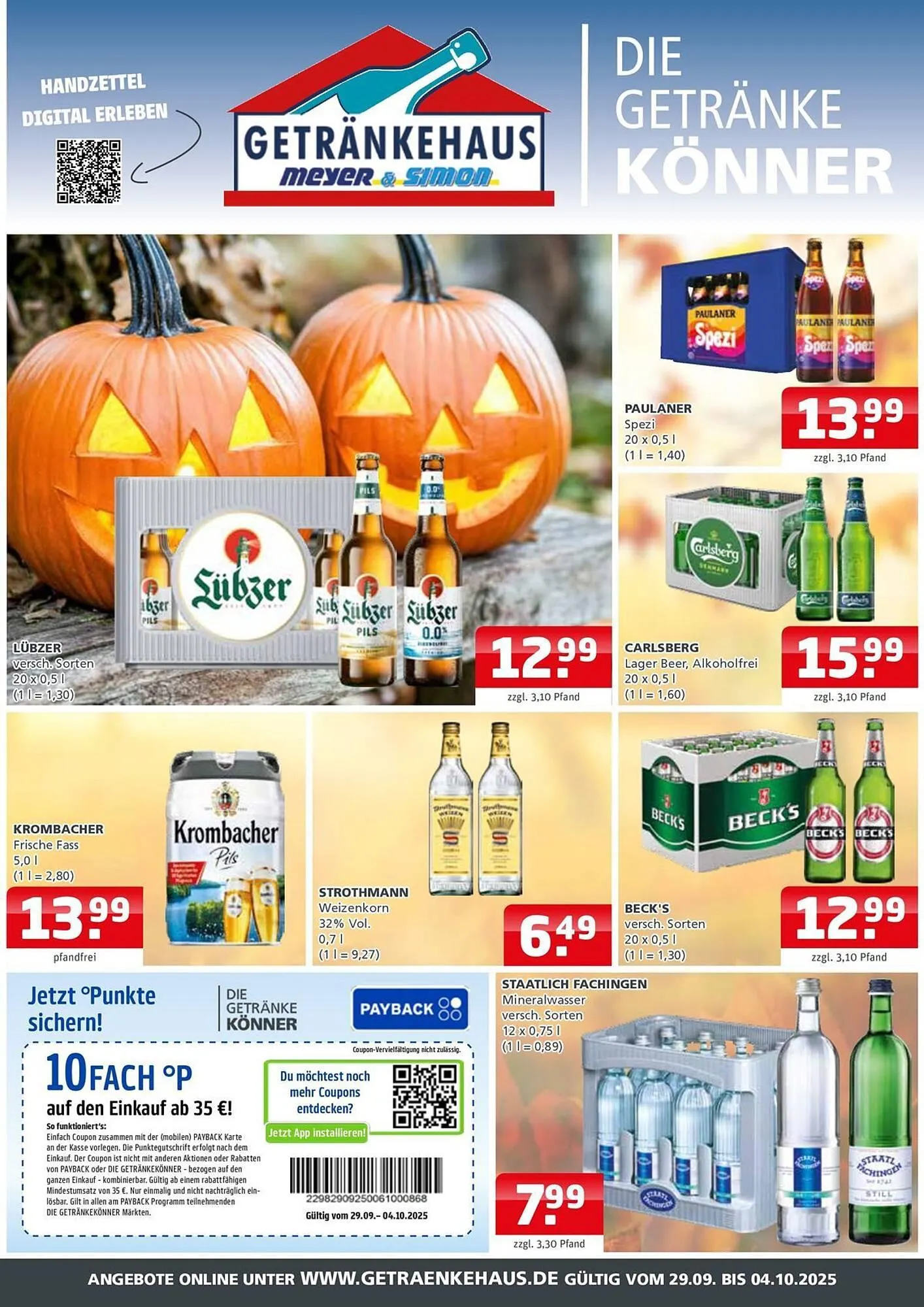 Getränkehaus Prospekt von 28. September bis 4. Oktober 2025 - Prospekt seite 1