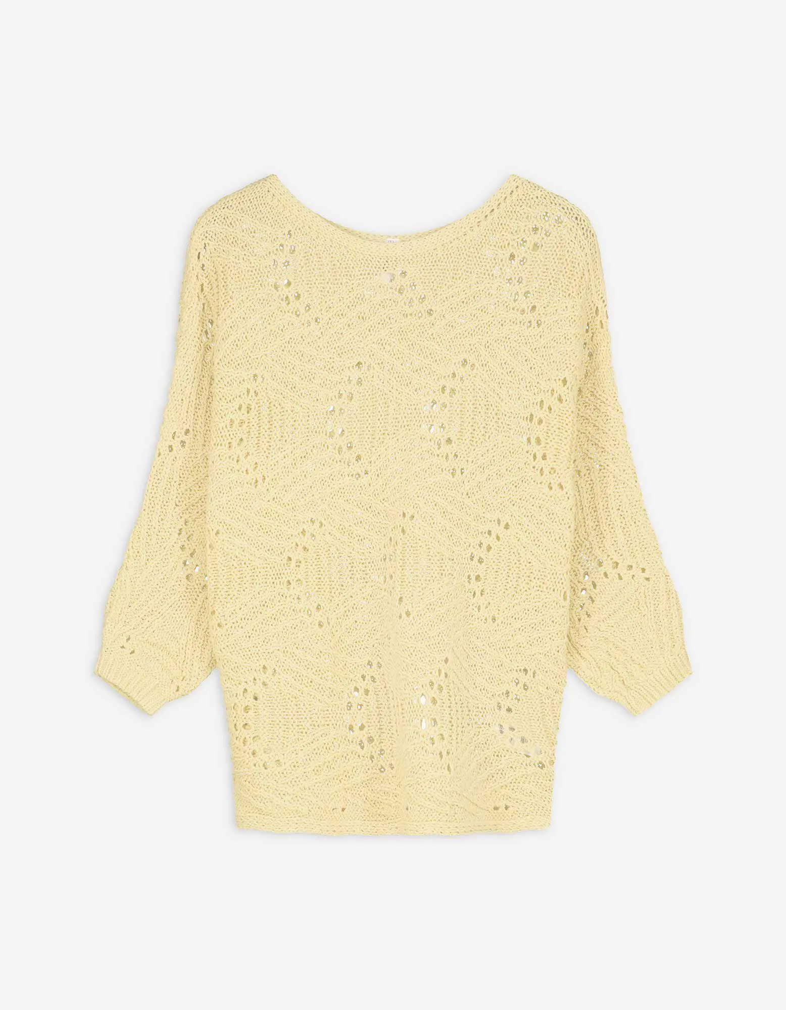 Strickpullover - Fledermausärmel - hellgelb