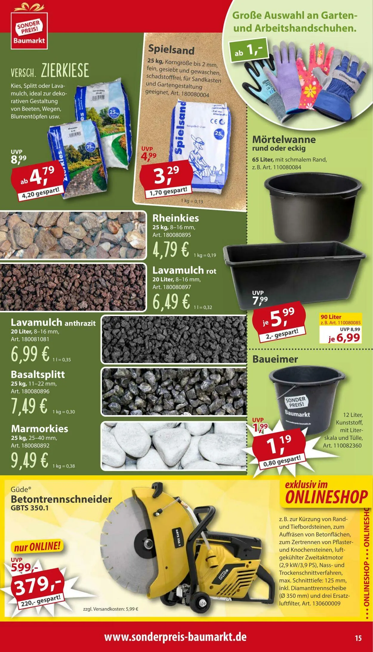 Sonderpreis Baumarkt Aktueller Prospekt von 3. Mai bis 17. Mai 2025 - Prospekt seite 15
