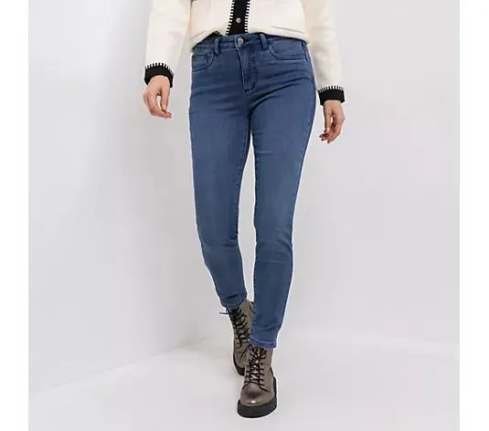 VIA MILANO Thermo-Jeans 5-Pocket-Style 1/1-Länge schmales Bein