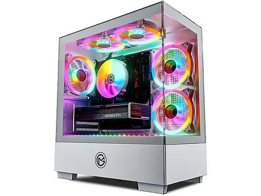 GAMEMACHINES Evolv Snow Edition, RGB Kühlung, Gaming PC mit AMD Ryzen™ 7 7700 Prozessor, 32 GB RAM, 1000 GB SSD, NVIDIA GeForce RTX™ 5060, Windows 11 Pro