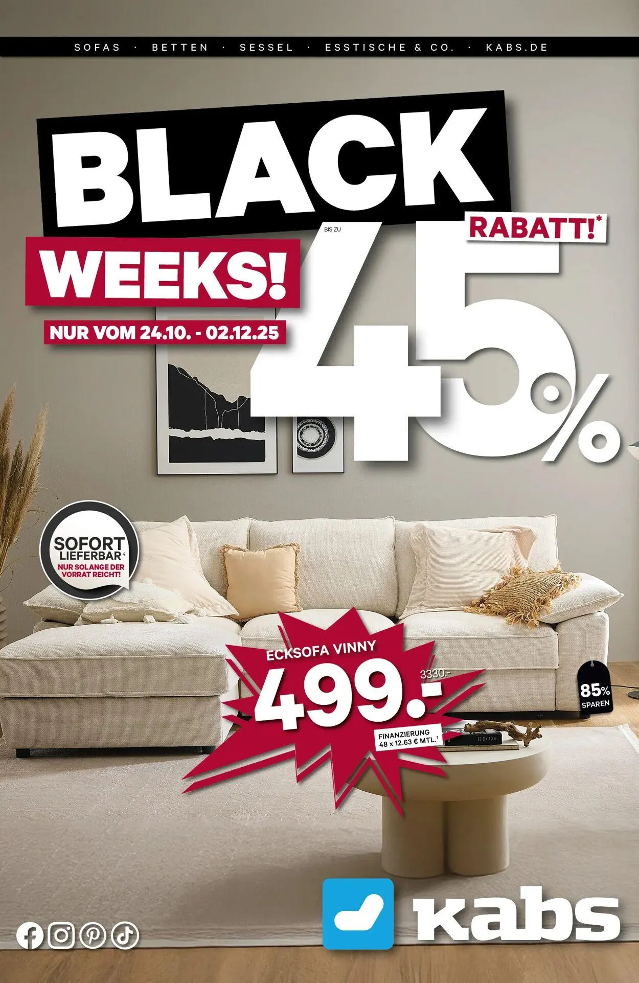 Kabs Aktueller Prospekt von 24. Oktober bis 2. Dezember 2025 - Prospekt seite 1