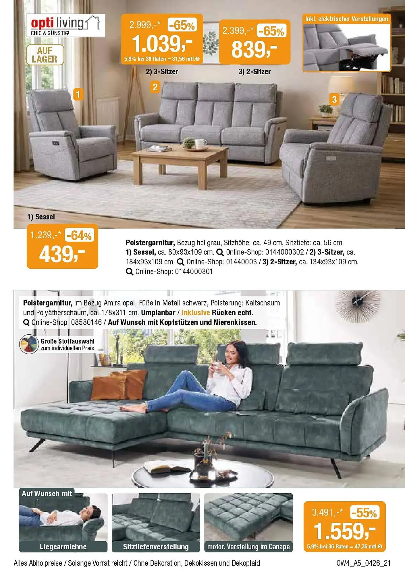 Opti Wohnwelt Prospekt von 1. April bis 18. April 2026 - Prospekt seite 21