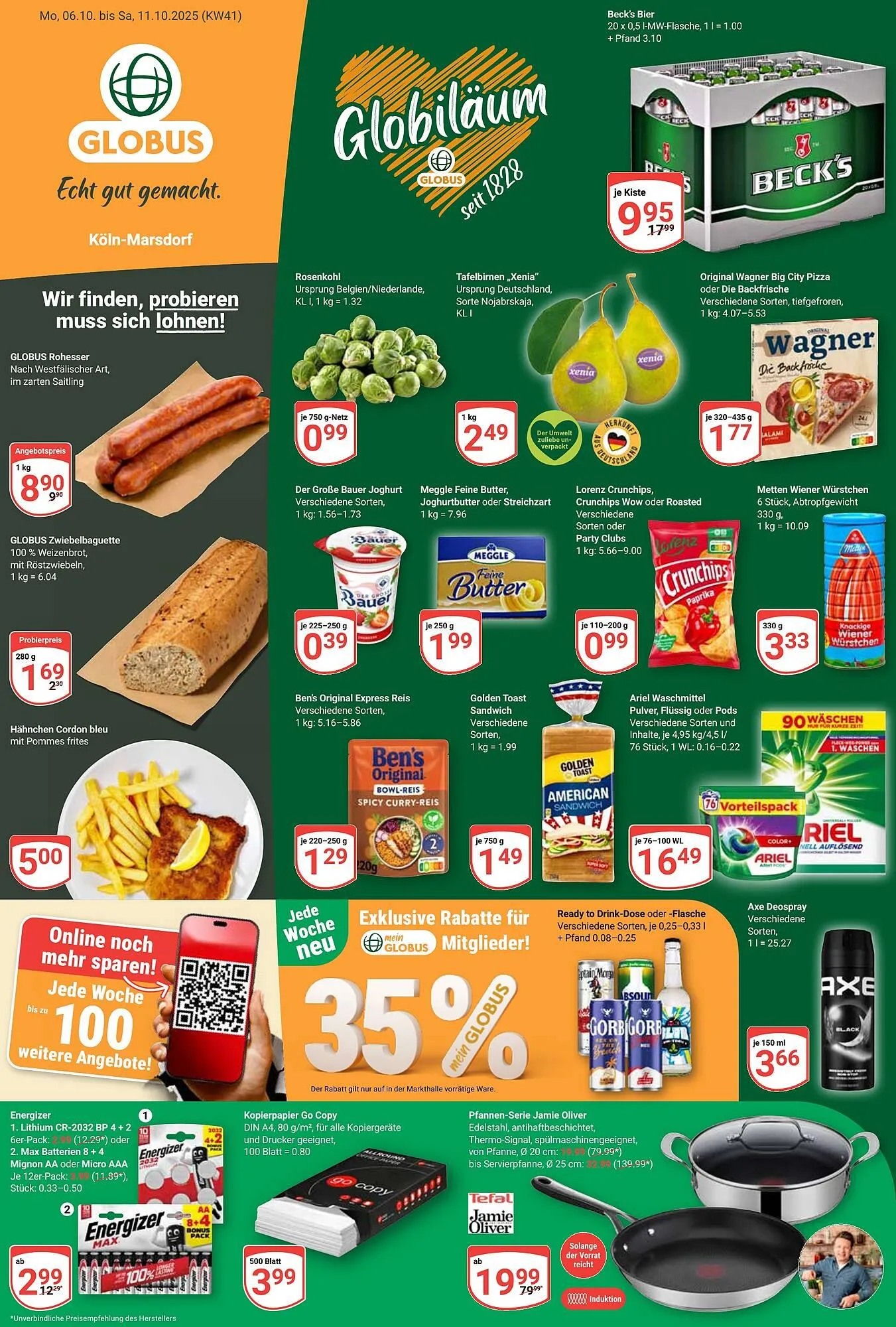 Globus Prospekt von 6. Oktober bis 11. Oktober 2025 - Prospekt seite 1