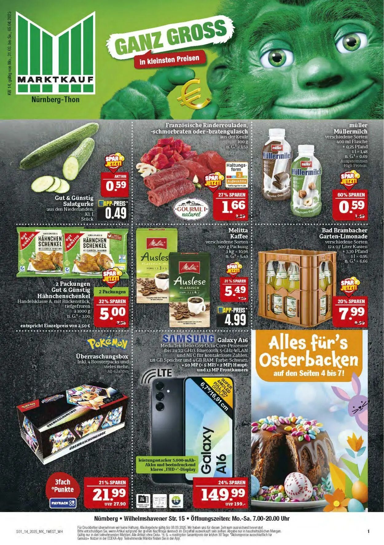 Marktkauf - Nürnberg-Thon Aktueller Prospekt von 31. März bis 5. April 2025 - Prospekt seite 1