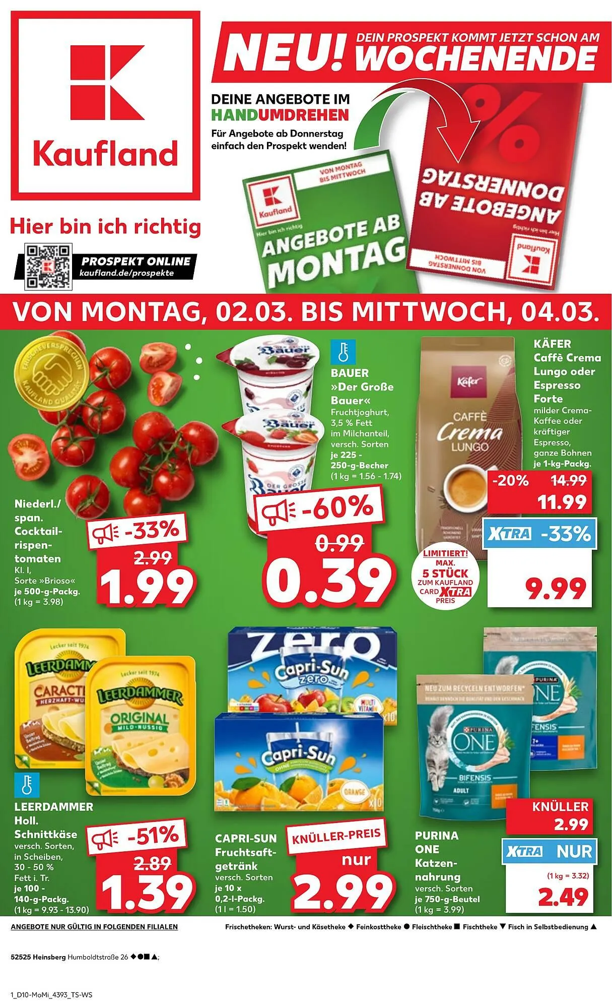 Kaufland Prospekt von 2. März bis 4. März 2026 - Prospekt seite 1