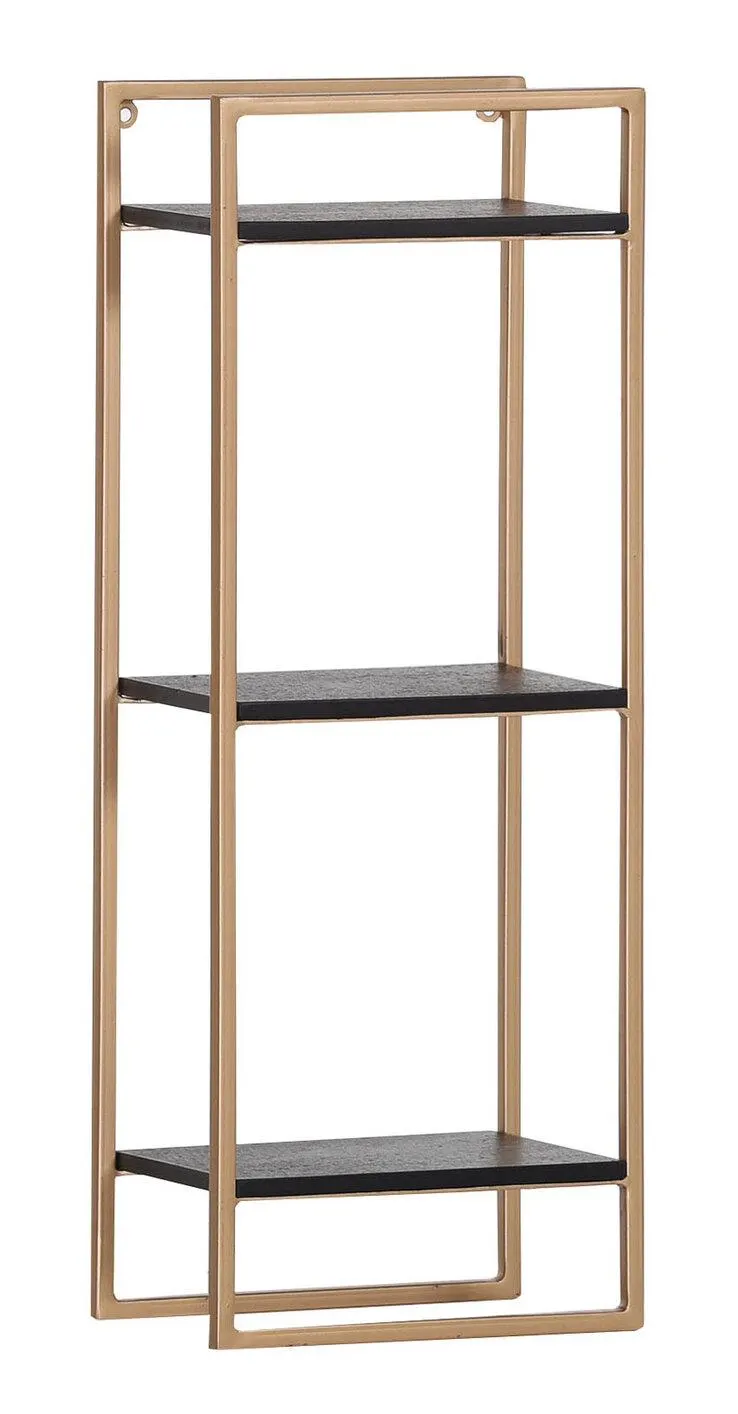 INTERhome Wandregal PUERTO 29 x 75 cm goldfarbig/ schwarz