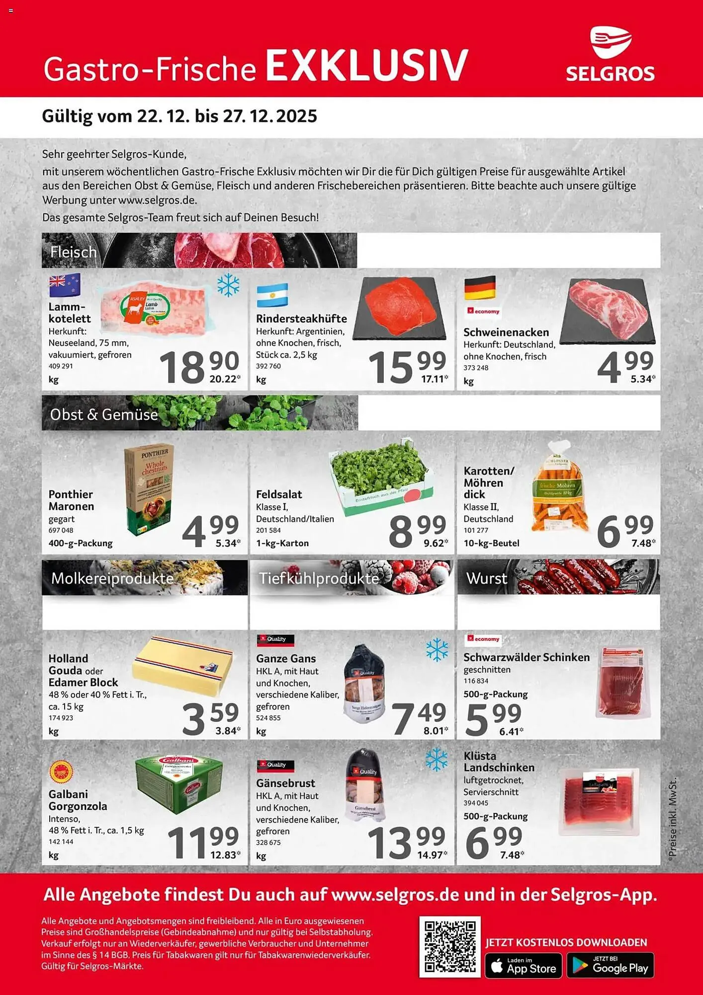 Selgros Prospekt von 22. Dezember bis 27. Dezember 2025 - Prospekt seite 1