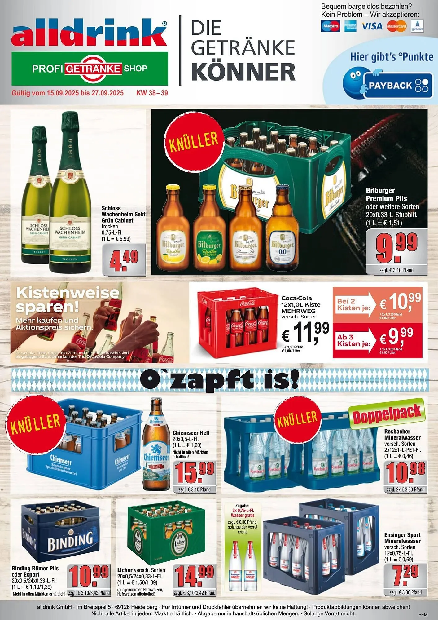 Alldrink Prospekt von 15. September bis 28. September 2025 - Prospekt seite 1