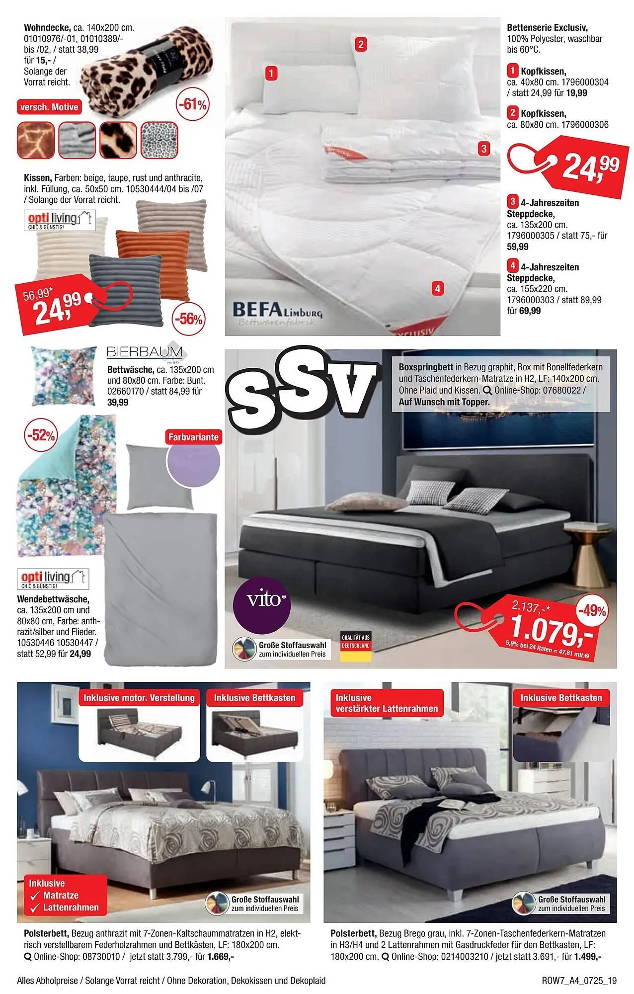 Opti Wohnwelt Prospekt von 26. Juni bis 13. Juli 2025 - Prospekt seite 19