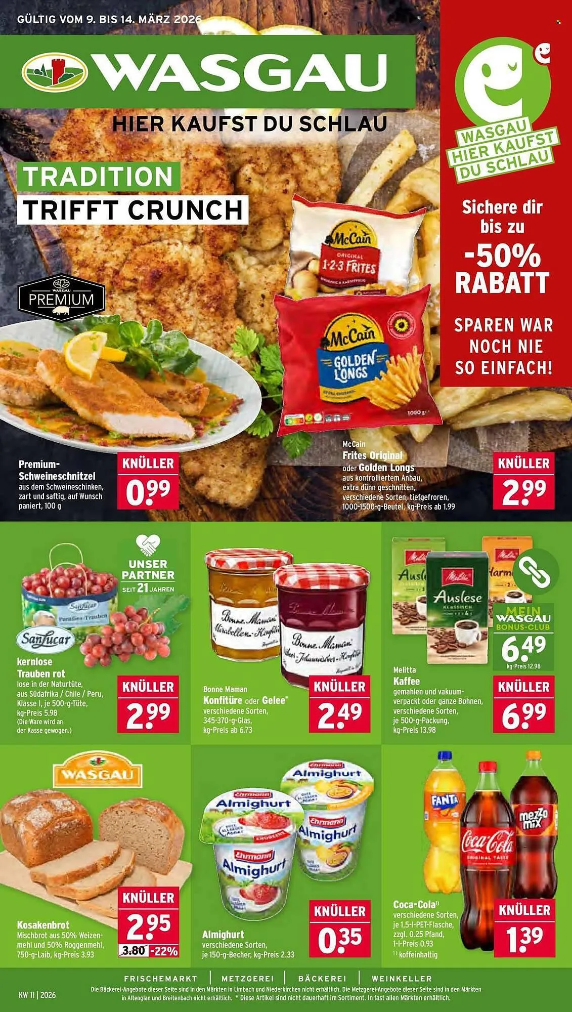 Wasgau Prospekt von 9. März bis 14. März 2026 - Prospekt seite 1