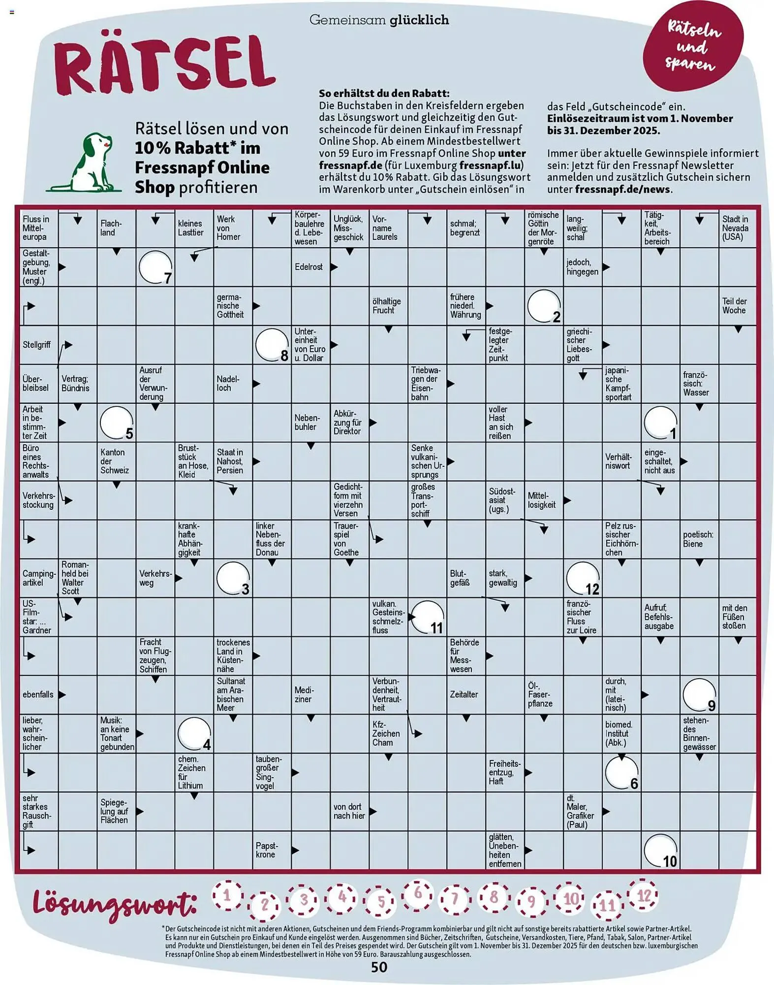 Fressnapf Magazin von 1. November bis 31. Dezember 2025 - Prospekt seite 50